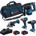 BOSCH PROFESSIONAL Zestaw narzędzi GSR + GDX + GBH + GWS + 2× 5,0 Ah + GAL18V-40 0615A500B