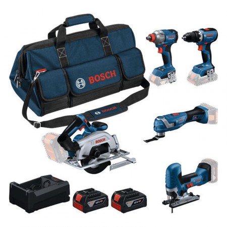 BOSCH Zestaw narzędzi PROFESSIONAL GSR + GDX + GKS + GOP + GST + 2× 5,0 Ah 0615A500BV BOSCH Zestaw narzędzi PROFESSIONAL GSR + GDX + GKS + GOP + GST + 2× 5,0 Ah 0615A500BV