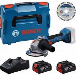 BOSCH GWS 18V-8 PROFESSIONAL Zestaw narzędzi 2× GBA 4.0Ah + tarcza + L-BOXX 0615A500E7