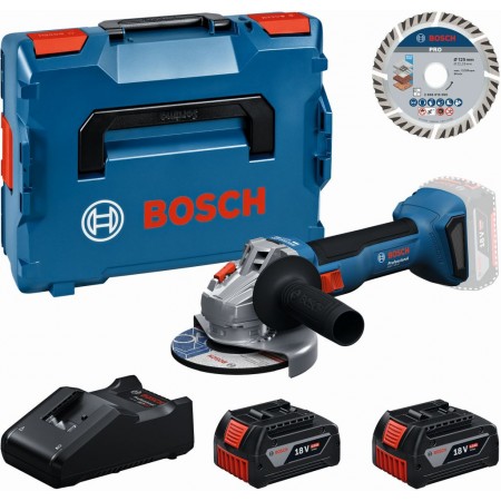 BOSCH GWS 18V-8 PROFESSIONAL Zestaw narzędzi 2× GBA 4.0Ah + tarcza + L-BOXX 0615A500E7 BOSCH GWS 18V-8 PROFESSIONAL Zestaw narzędzi 2× GBA 4.0Ah + tarcza + L-BOXX 0615A500E7