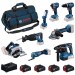 BOSCH Zestaw narzędzi PROFESSIONAL 18V GSB+GDR+GBH+GWS+GKS+GSA+GOP+GLI+4×5,0 Ah 0615V00061