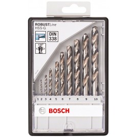 BOSCH 10-elem. zestaw wierteł do metalu Robust Line HSS-G, 135°, 1–10 mm 2607010535