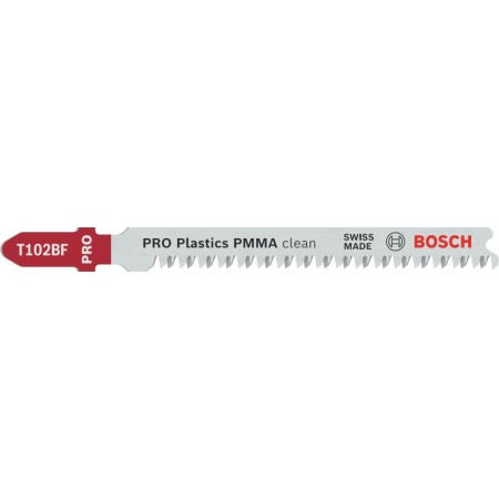 BOSCH Brzeszczot do wyrzynarki PRO Plastics PMMA clean T102BF 92 mm, 3 szt. 2608636780