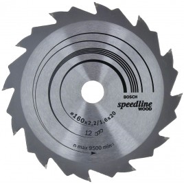 BOSCH Tarcza pilarska Speedline Wood 160 x 20 x 2,2 mm, 12 2608640786