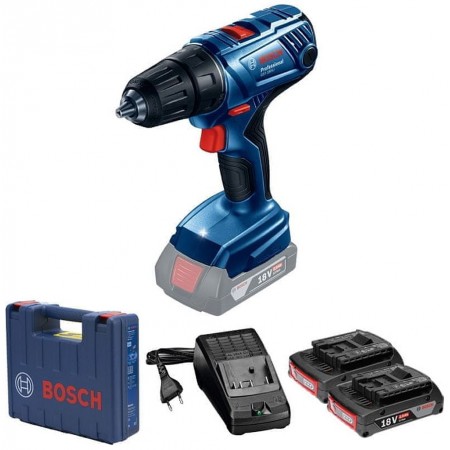 BOSCH GSR 180-LI PROFESSIONAL Wiertarko-wkrętarka, 18V, 2x 2.0Ah 06019F8109