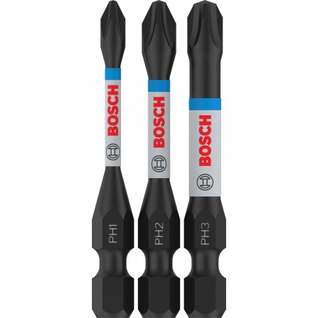 BOSCH Bit PRO PH Impact, PH1 × 55, PH2 × 55, PH3 × 55 mm, 3 szt. 2608522491