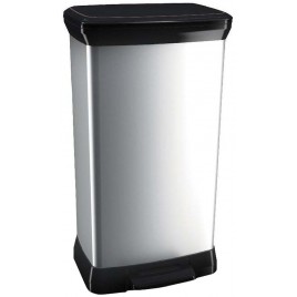 CURVER DECO BIN 50L Kosz na śmieci 39 x 29 x 73 cm srebrny 02162-582