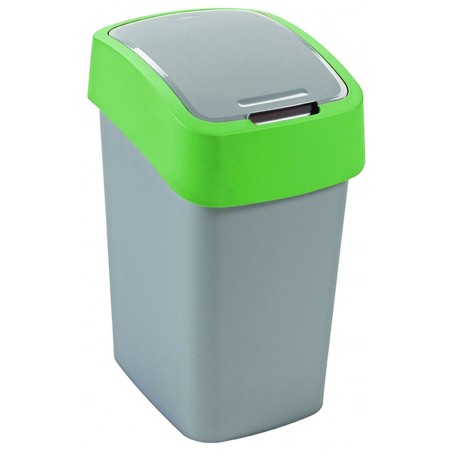 CURVER FLIP BIN 10L Kosz na śmieci 35 x 18,9 x 23,5 cm srebrny/zielony 02170-P80