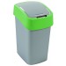 CURVER FLIP BIN 10L Kosz na śmieci 35 x 18,9 x 23,5 cm srebrny/zielony 02170-P80