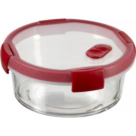 CURVER SMART COOK 0,6L Pojemnik okrągły szklany 16 x 7 cm transparentny/czerwony 00117-472 CURVER SMART COOK 0,6L Pojemnik okrągły szklany 16 x 7 cm transparentny/czerwony 00117-472