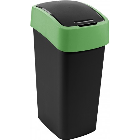 CURVER FLIP BIN 45L Kosz na śmieci 65,3 x 29,4 x 37,6 cm czarny/zielony 02172-847