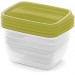 CURVER VEDO Zestaw pojemników na żywność 4x0,75L, 16x12x7cm, zielony 03508-313