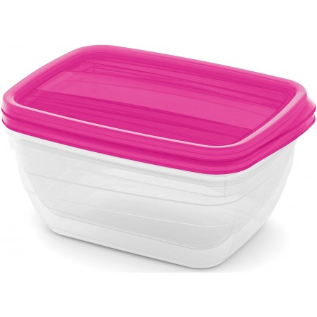 CURVER VEDO Zestaw pojemników na żywność 2x1,3L, 20x14x8cm, jasnoróżowy 03510-251