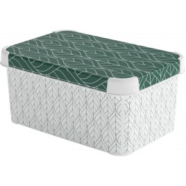 CURVER DECO STOCKHOLM S Pojemnik 29,5 x 19,5 x 13,5 cm zielone liście 04710-Y89