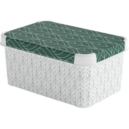 CURVER DECO STOCKHOLM S Pojemnik 29,5 x 19,5 x 13,5 cm zielone liście 04710-Y89