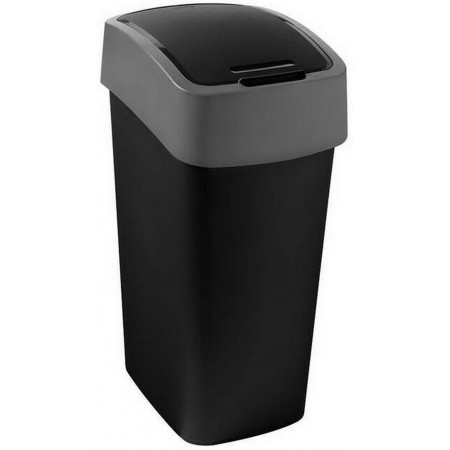 CURVER FLIP BIN 45L Kosz na śmieci 65,3 x 29,4 x 37,6 cm czarny/srebrny 02172-Y09