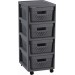 CURVER INFINITY 4x11L Komoda z szufladami 36 x 29,5 x 65,5cm kropki, ciemnoszara 04356-G43