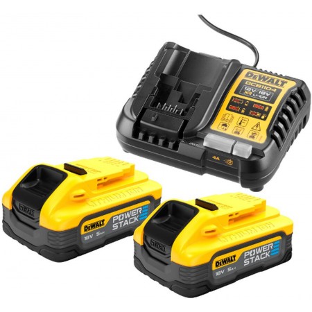DeWALT DCB1104H2 PowerStack Zestaw startowy 18V (2x5,0Ah) + ładowarka