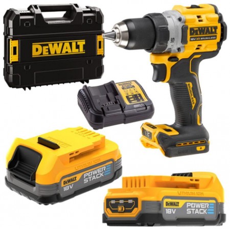 DeWALT DCD800E2T Aku Wiertarka XR (90Nm/18V/2x1,7Ah PowerStack) Tstak