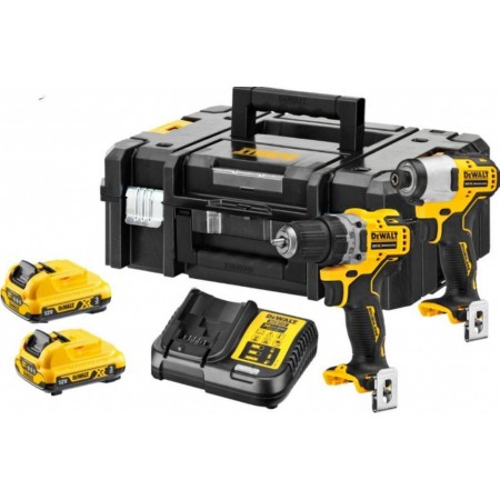 DeWALT DCK2110L2T Aku Zestaw Combo DCD701 + DCF801 (12V/2 x 3,0 Ah) Tstak