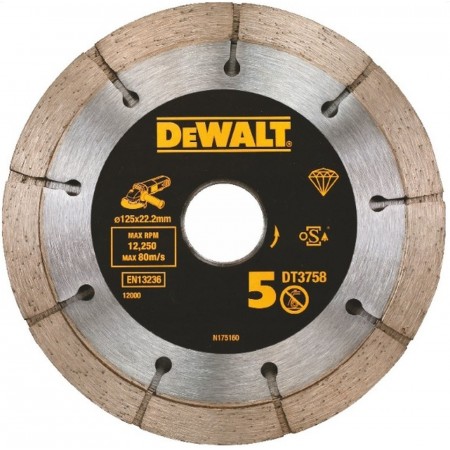 DeWALT DT3758 Diamentowa tarcze do nacinania zaprawy murarskiej 125 x 22,2 mm