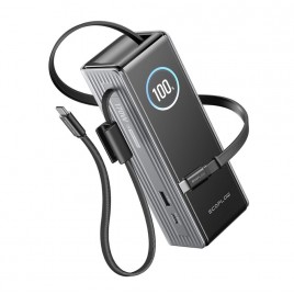 EcoFlow RAPID Powerbank (25 000 mAh, 170 W) 2×100 W wbudowany kabel USB-C – srebrna