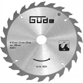 GÜDE Brzeszczot HM 165 x 20 x 1,5 - 24z 58333