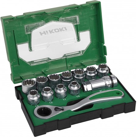 HiKOKI 40030033 Zestaw nasadek 1/2" z kluczem 13szt