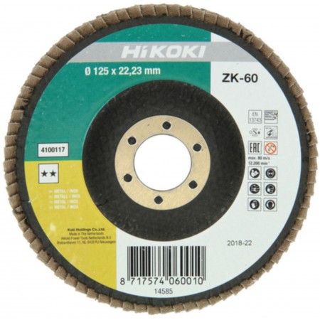 HiKOKI 4100117 Tarcza listkowa 125x22, 23mm, K60