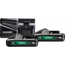 HiKOKI UC18YFSLWEZ Zestaw akumulatorów i ładowarki (18V/2x 4,0Ah)