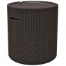 KETER COOL STOOL Taboret z chłodnicą, 43,7 x 43,7 x 44,3 cm, rattan brązowy 17200045