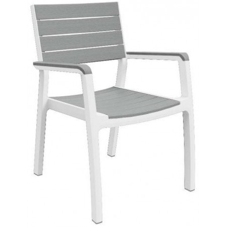 KETER HARMONY Krzesło z podłokietnikami, 59 x 60 x 86 cm, biały/jasny szary 17201284