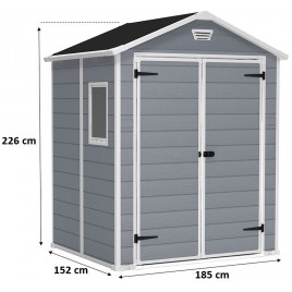 KETER MANOR 6 x 5 DD Domek ogrodowy, 185 x 152 x 226 cm 17197128