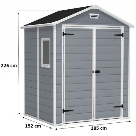 KETER MANOR 6 x 5 DD Domek ogrodowy, 185 x 152 x 226 cm 17197128