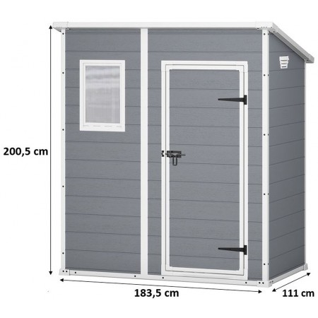 KETER MANOR PENT 6 x 4 Domek ogrodowy, 183,5 x 111 x 200,5 cm 17199514