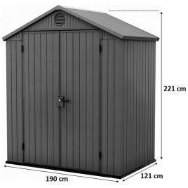 KETER DARWIN 6 x 4 Domek ogrodowy, 190 x 121 x 221 cm, szary 17210351