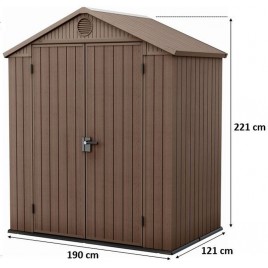 KETER DARWIN 6 x 4 Domek ogrodowy, 190 x 121 x 221 cm, brązowy 17210351