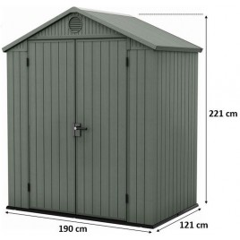 KETER DARWIN 6 x 4 Domek ogrodowy, 190 x 121 x 221 cm, szary 17210351