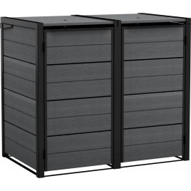 KETER HIDE AWAY 2x240L Obudowa na kosze na śmieci, 138,1 x 84,3 x 121,2 cm, szary 17213790