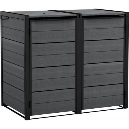KETER HIDE AWAY 2x240L Obudowa na kosze na śmieci, 138,1 x 84,3 x 121,2 cm, szary 17213790