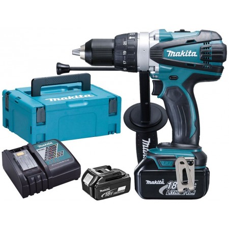 Makita DHP458RTJ Akum. Wiertarko-wkrętarka udarowa Li-ion, LXT ( 2x5,0 Ah/18V) Makpac