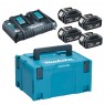 Makita 197626-8 akumulator 4xBL1850B + DC18RD + podwójna ładowarka Makpac 3