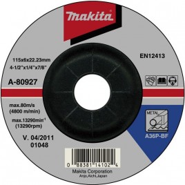 Makita A-80927 Tarcza szlifierska 115x6x22mm do metalu