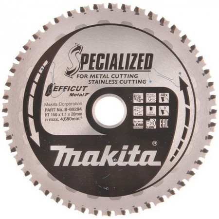 Makita B-69331 TCT Efficut Tarcza tnąca, do metalu 150x20mm 48Z