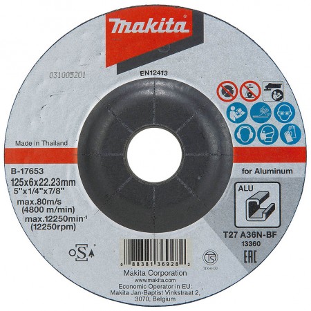 Makita B-17653 Tarcza szlifierska 125x6x22mm do aluminium