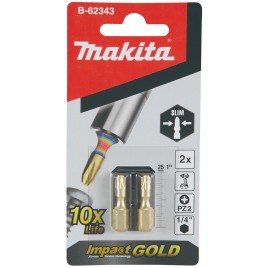 Makita B-62343 Impact Gold Bity PZ2 25mm x2 1/4"