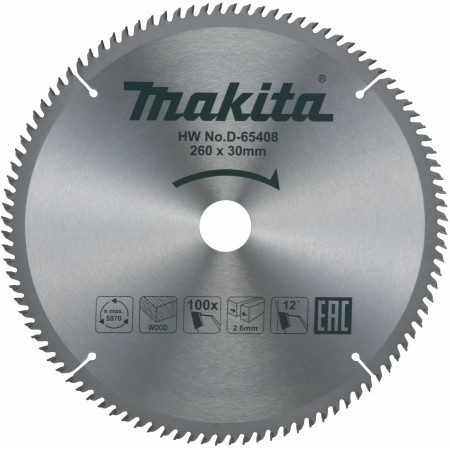 Makita D-65408 tarcza tnąca 260 x 30 mm, 100T