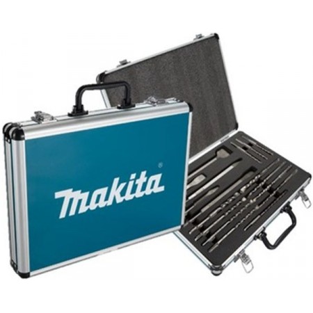 Makita D-70904 10-częściowy zestaw wierteł i dłut SDS-Plus w aluminiowym kufrze
