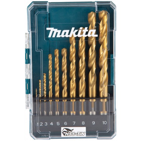 Makita D-72849 Wiertła do metalu HSS-TiN, zestaw 10 szt