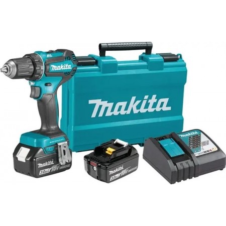 Makita DDF485RFE Akumulatorowa wiertarko-wkrętarka (18 V, 2× 3,0 Ah, walizka)